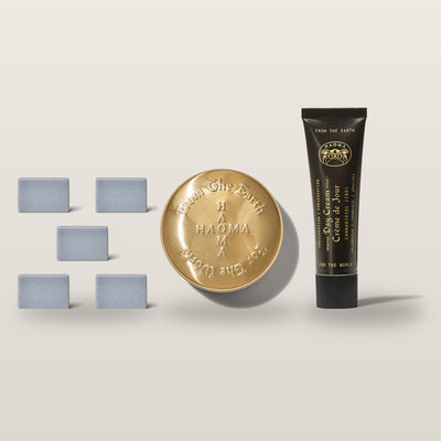HAOMA The Earth Kit gift set: Earth Soap 5-Pack, Temple Balm and Day Cream